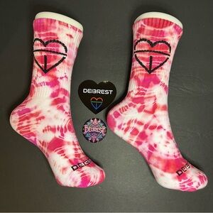 DEI3REST “Aurora Rose” Custom 1 of 1 handmade  Tie-Dye  Crew Socks